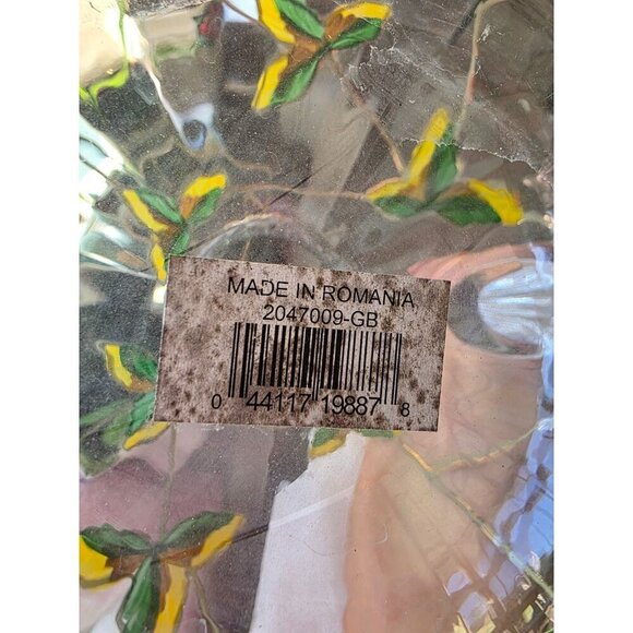 Hand-Painted Glass Pitcher With Grapes & Leaves Design from Romania - Picture 7 of 15